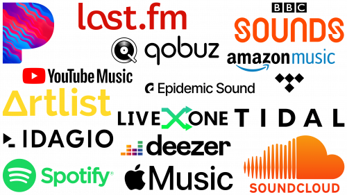 Logos de streaming musical. Plateformes de streaming musical populaires et leurs logos