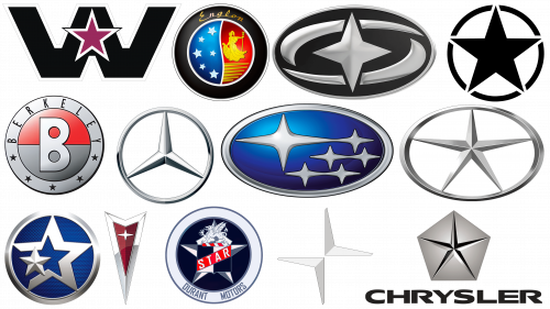 Logos de voitures avec des étoiles