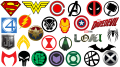 Logos et noms de super-héros célèbres