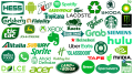 Logos verts célèbres de marques populaires