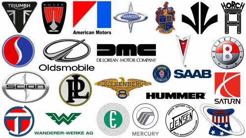 Marques de voitures disparues. Marques de voitures abandonnées et leurs logos