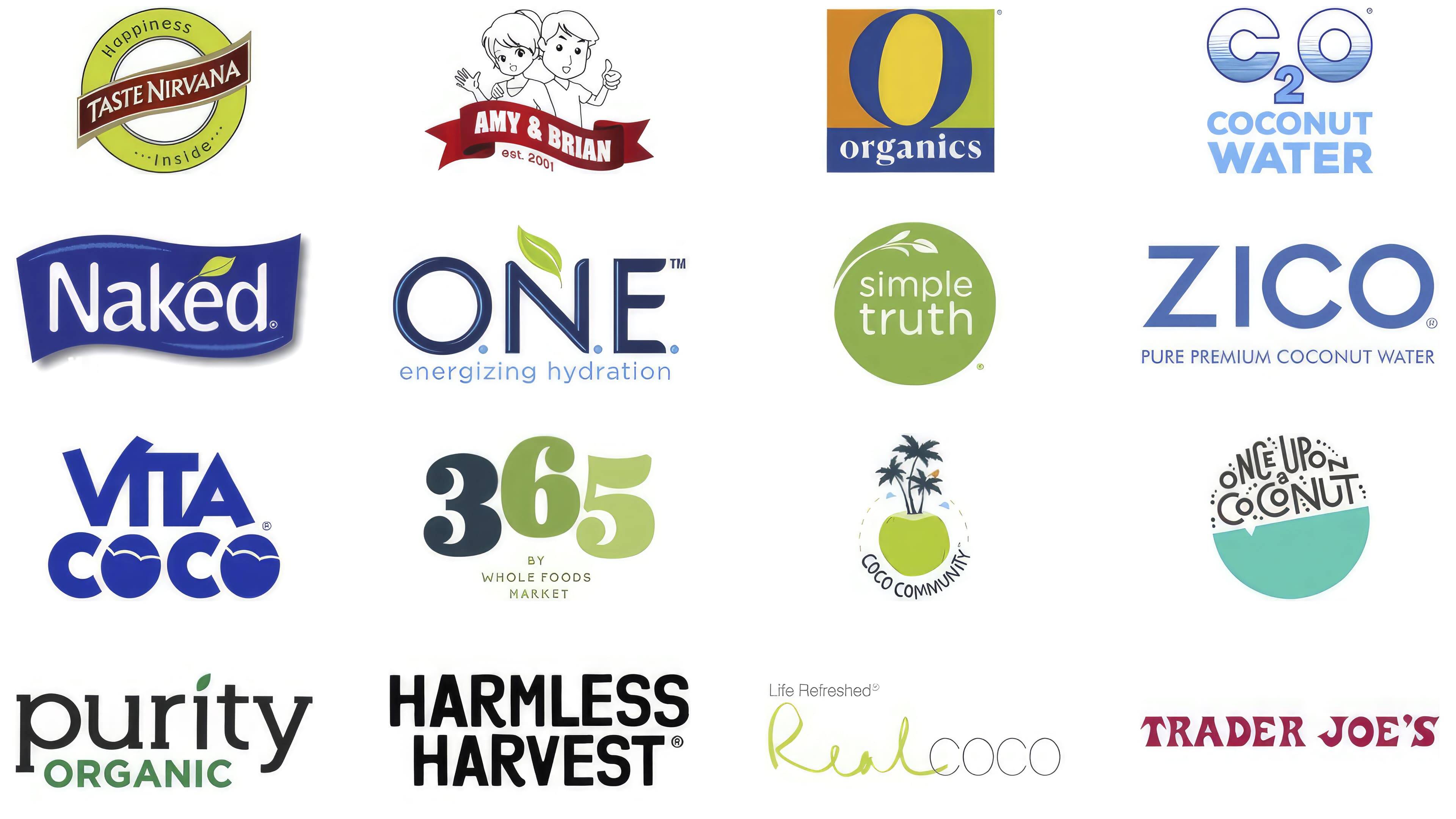 Plus de 15 des meilleures marques d’eau de coco et leurs logos