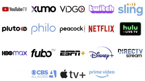 Meilleures marques de services de streaming TV en direct et leurs logos