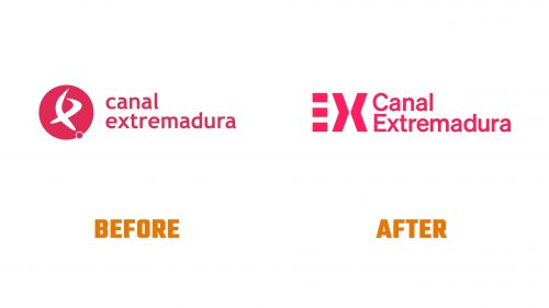 Évolution du logo de Canal Extremadura