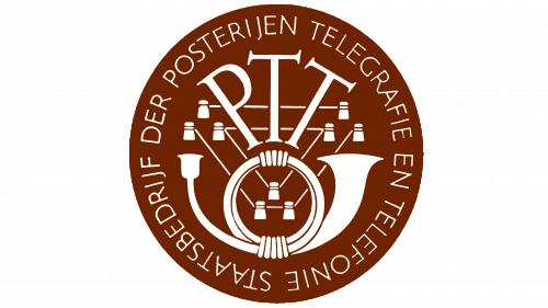 Logo de Staatsbedrijf der Posterijen, Telegrafie en Telefonie (PTT) en 1950
