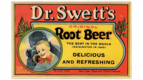 Logo de Dr. Swett's Root Beer en 1885